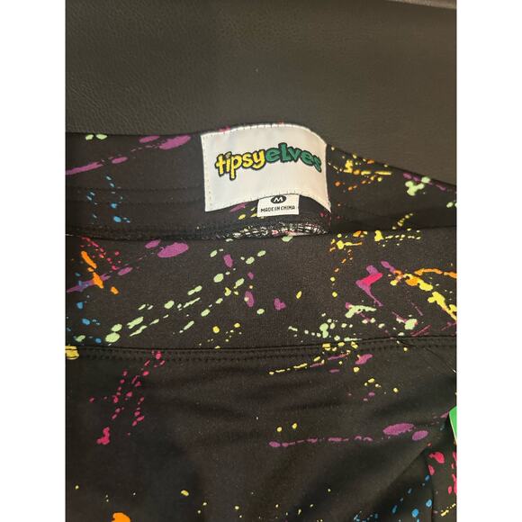 Tipsy Elves Women Leggings Size Medium Paint Splatter Leggings 90s Novelty - Picture 4 of 5